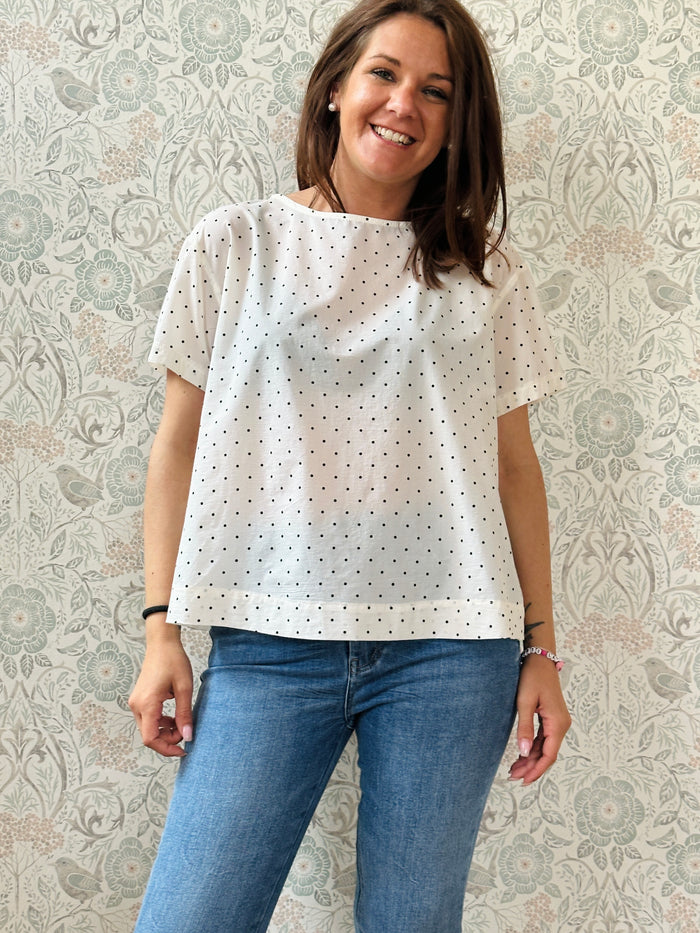 la valigia pois blusa pepe