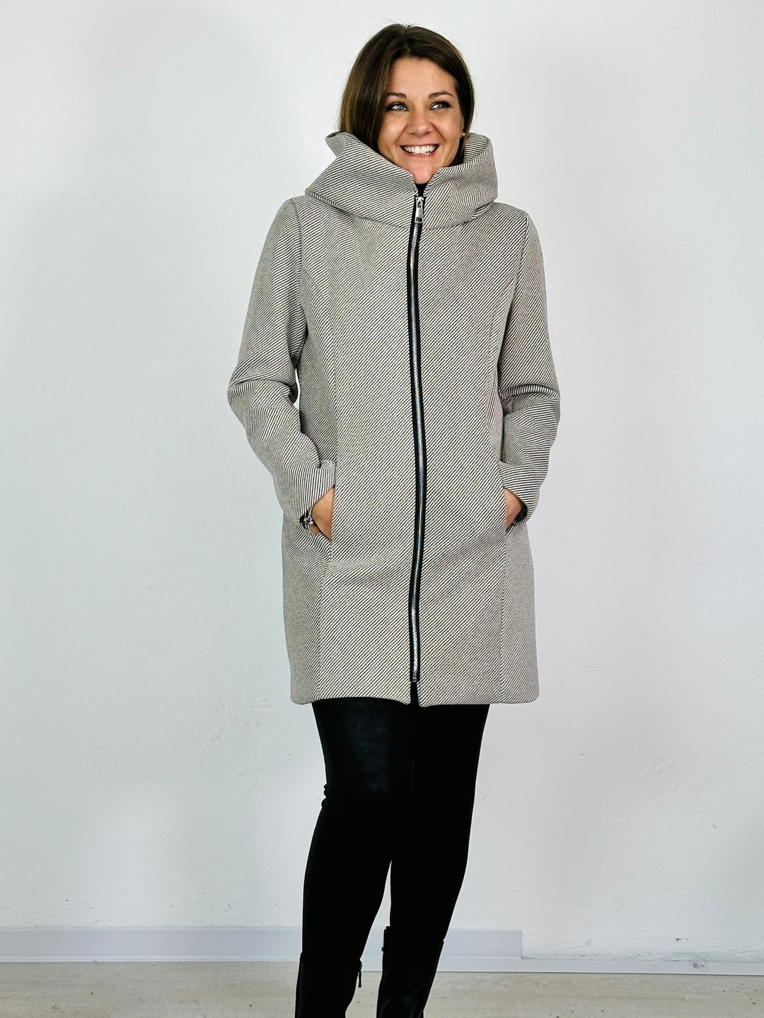 lavaligiapois Cappotto Dafne Righe Marrone