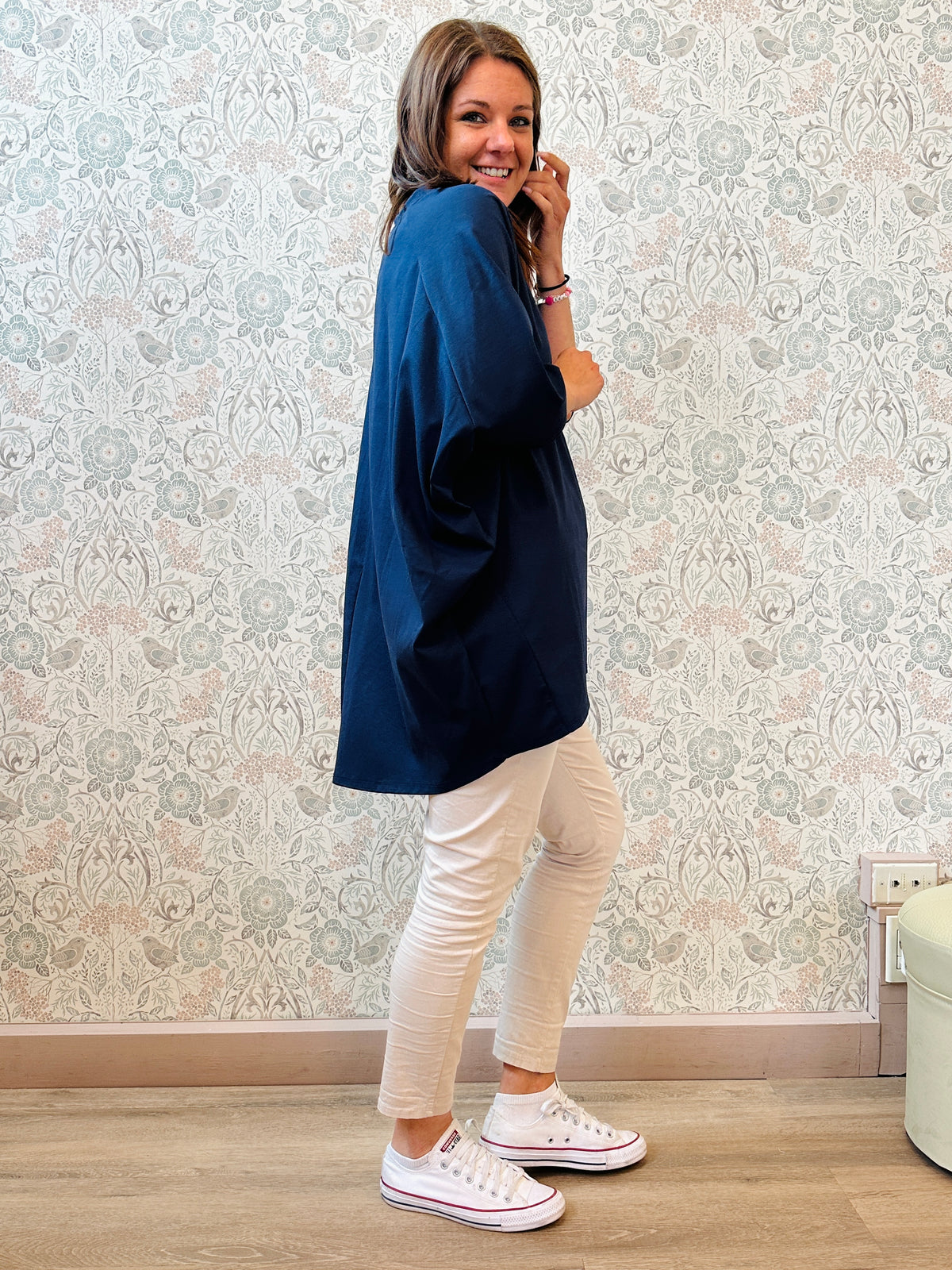 la valigia a pois Blusa Super Over Blu
