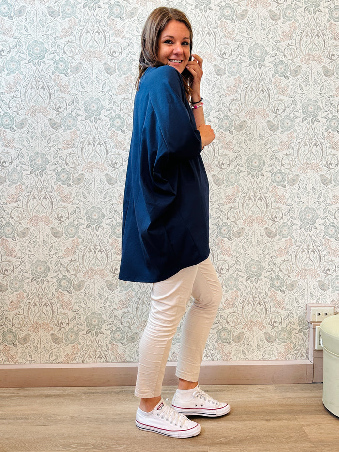 la valigia a pois Blusa Super Over Blu