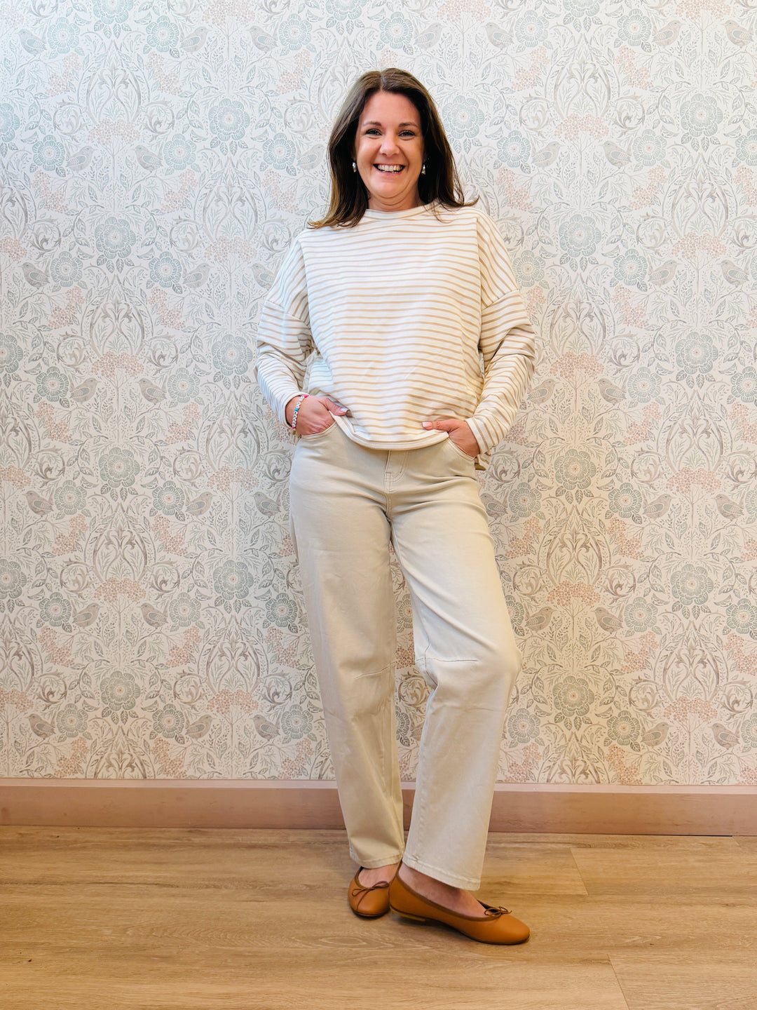 Jeans Barrel Crema