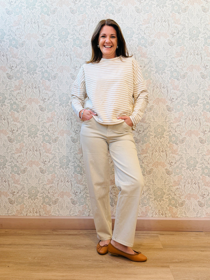 Jeans Barrel Crema