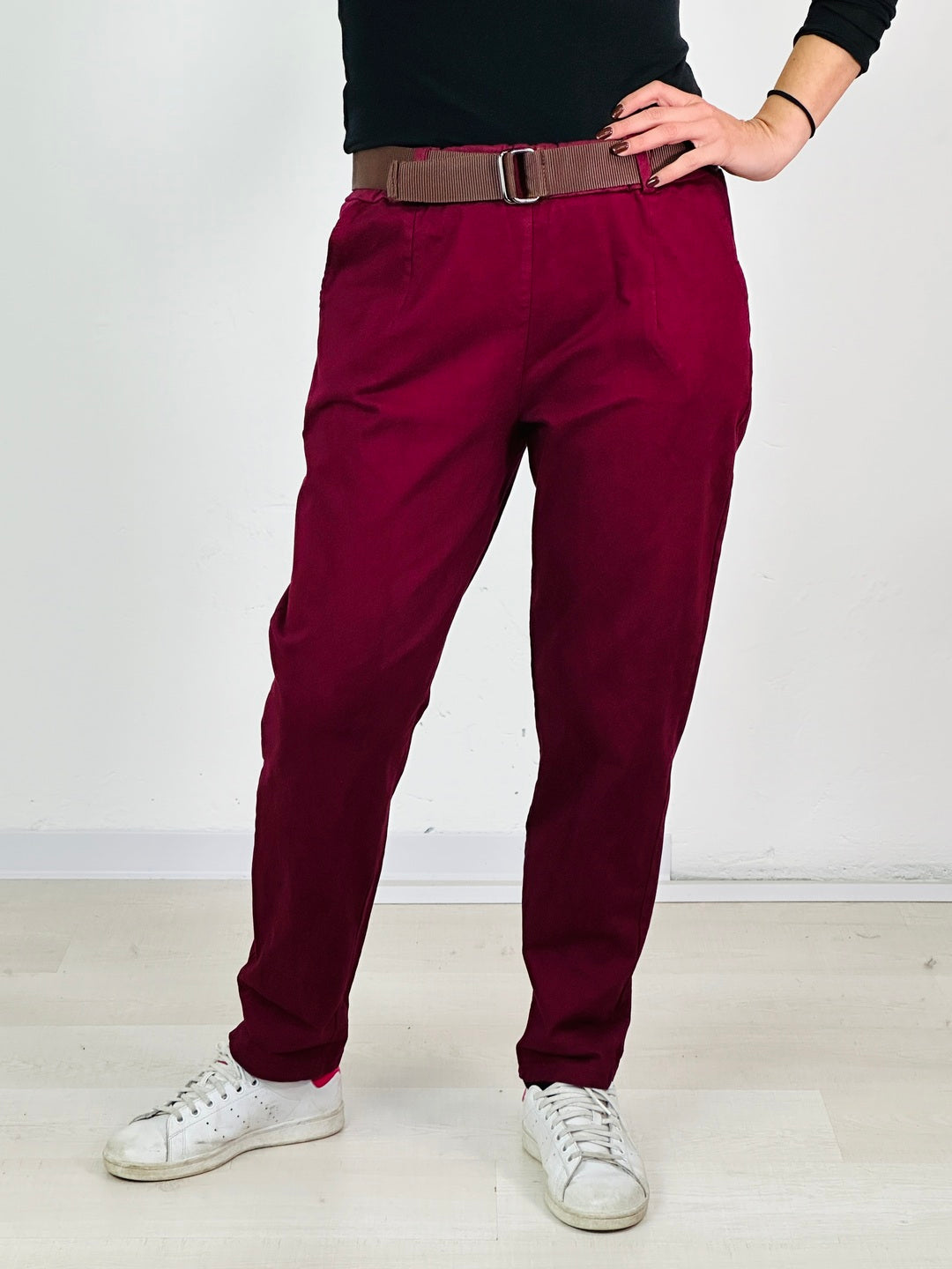 la valigia a pois Pantalone Prism Bordeaux