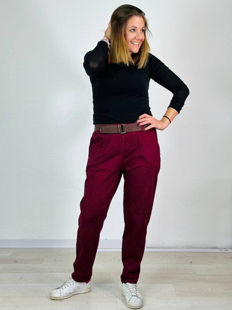 la valigia a pois Pantalone Prism Bordeaux