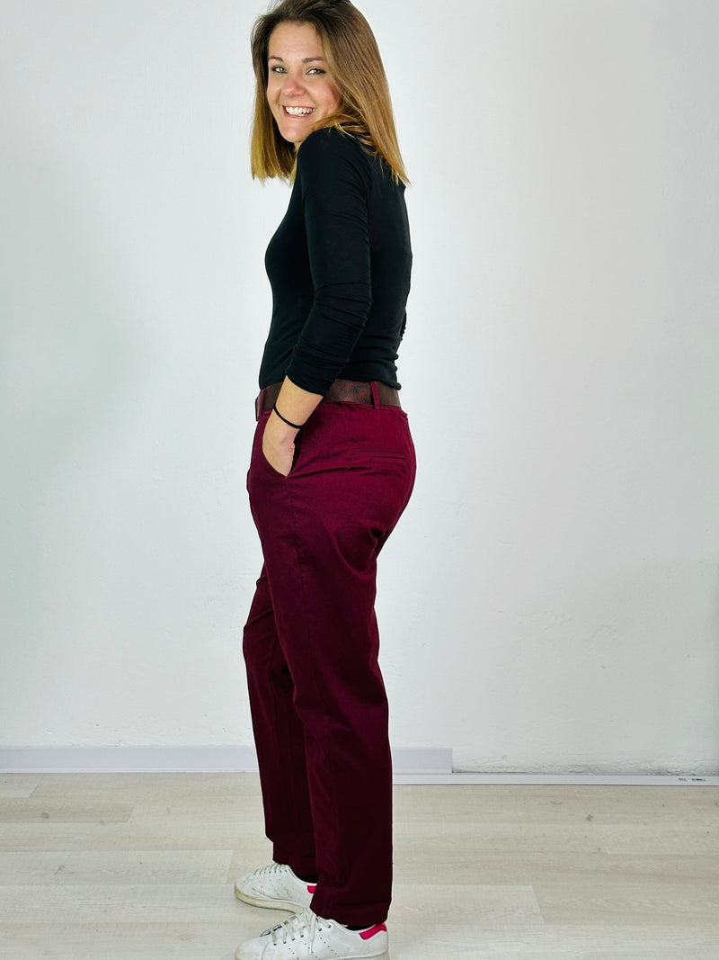 la valigia a pois Pantalone Prism Bordeaux