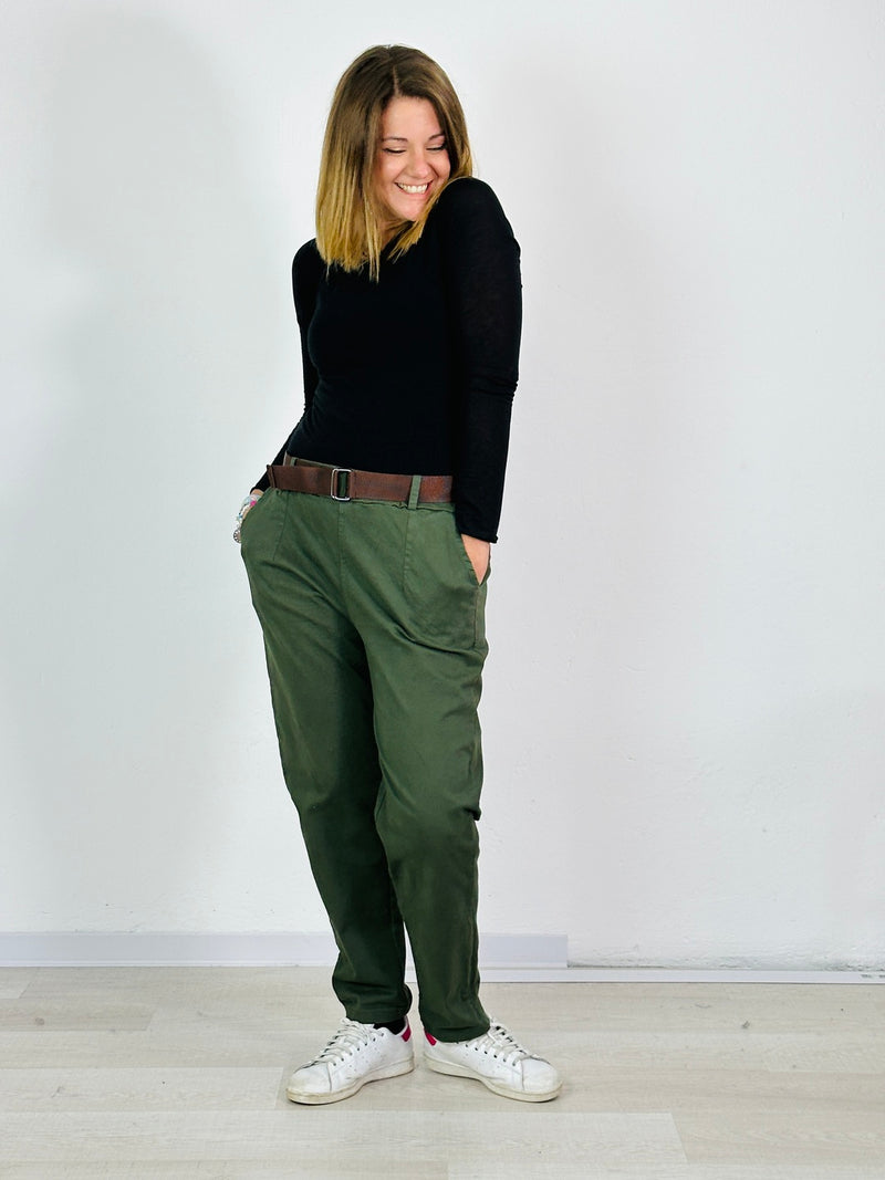 la valigia a pois Pantalone Prism Verde Militare