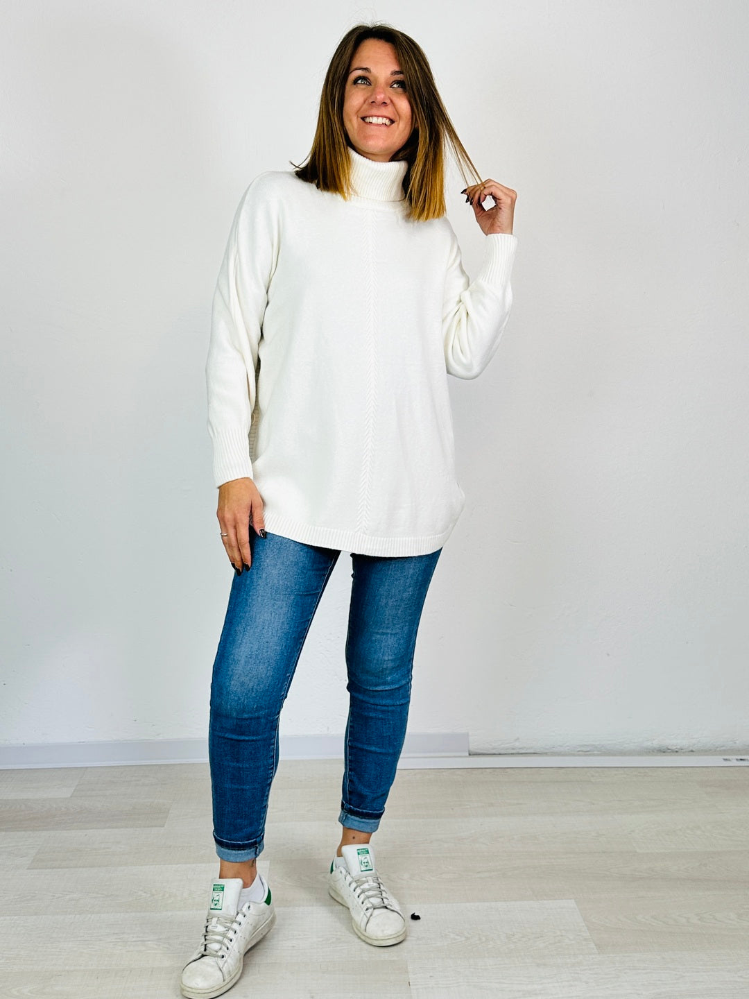 Maglione Dolcevita Treccia