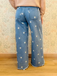 jeans Palazzo pois blu jeans