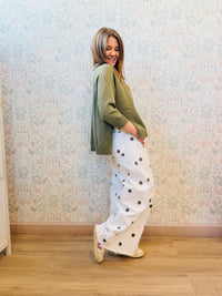 jeans Palazzo pois Bianco