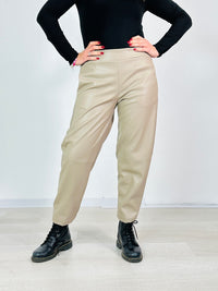 Pantaloni Ecopelle Beige