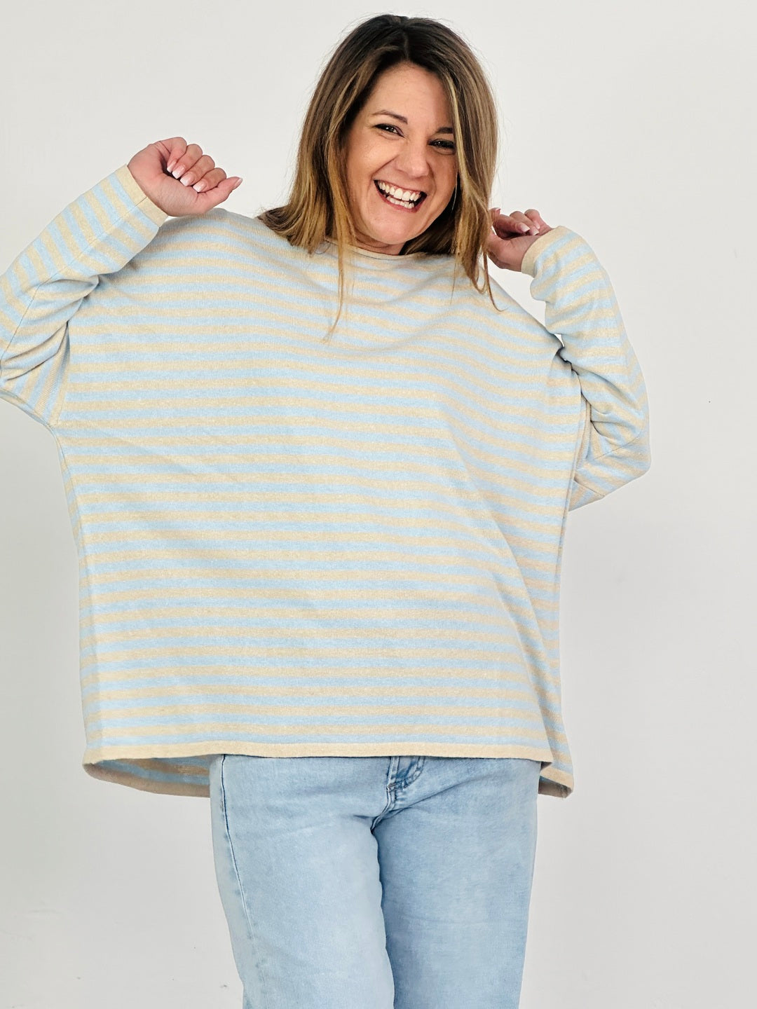 Cotton Striped Oversized Sweater