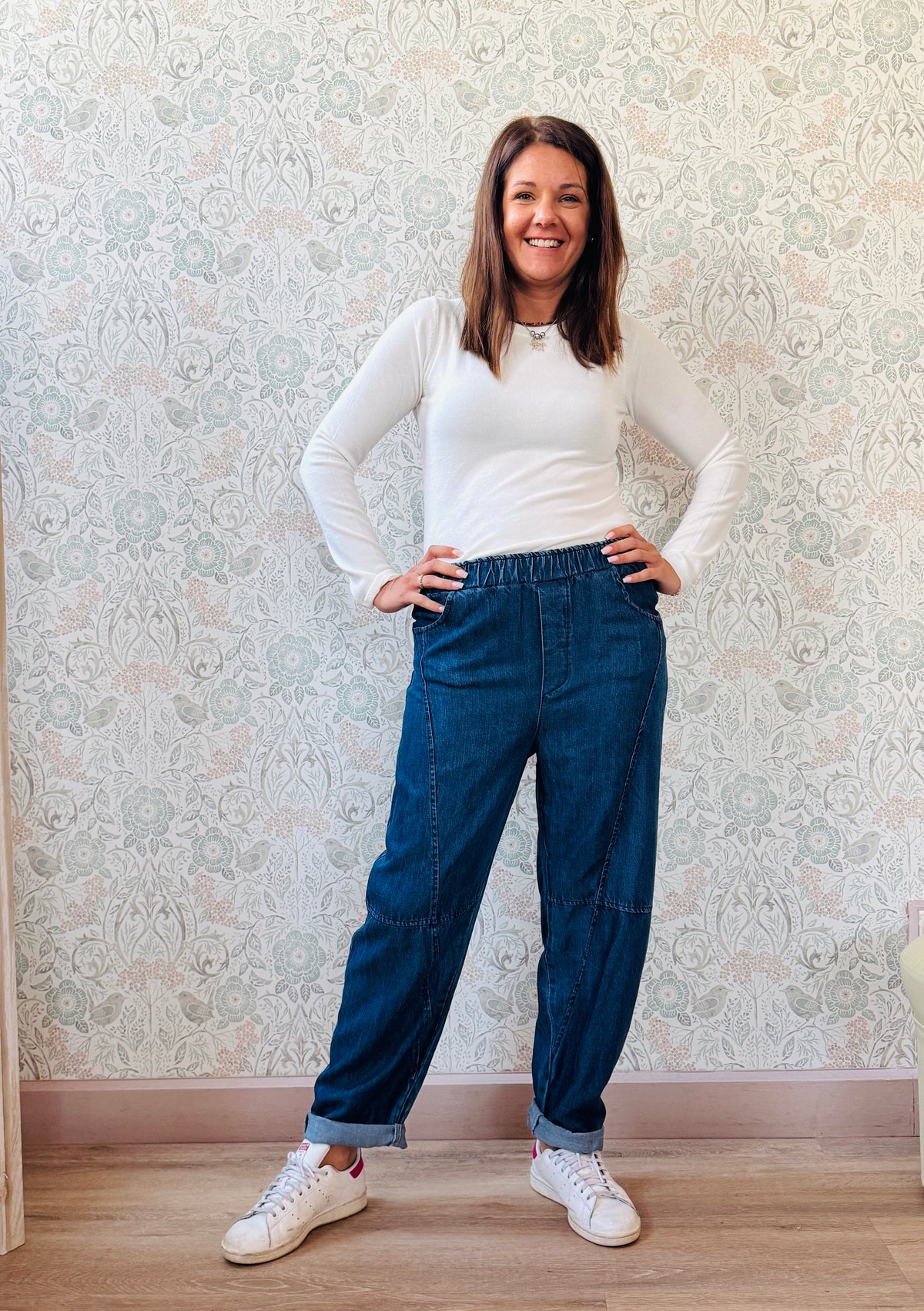 la valigia a pois Maglione Basic Scollo Tondo Slim