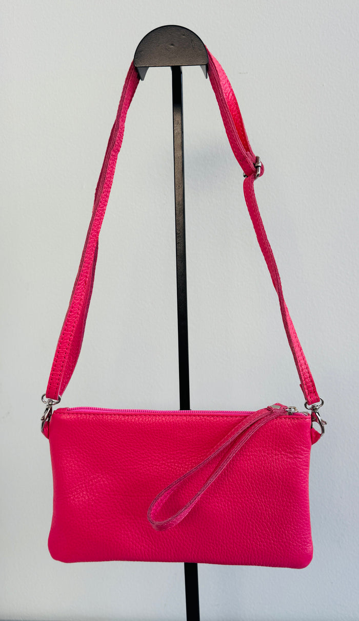 la valigia a pois pochette pink