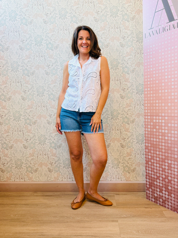 Camicia Senza Maniche Sangallo
