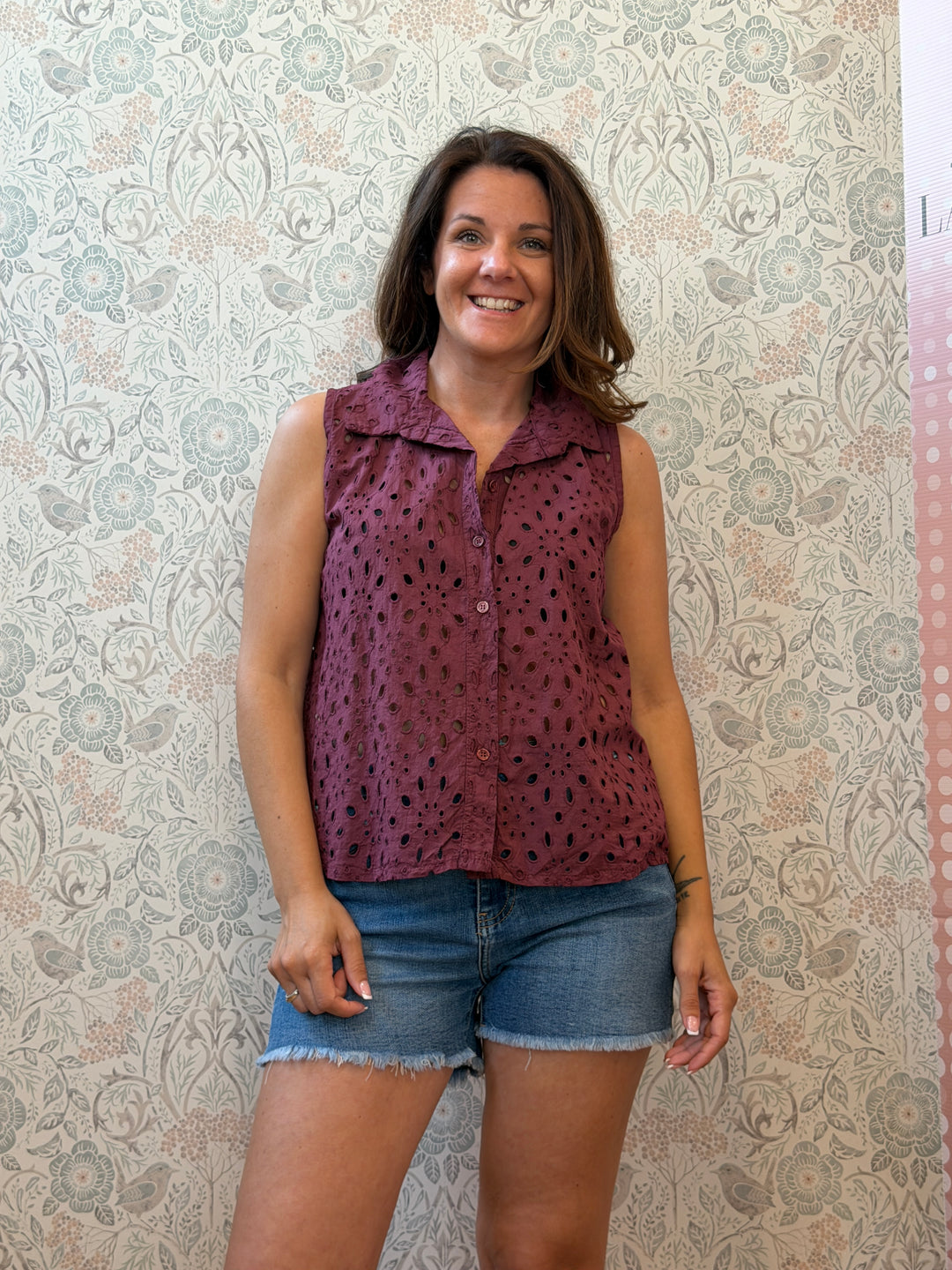 Camicia Senza Maniche Sangallo