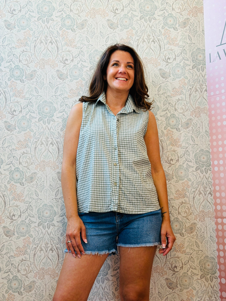 Camicia Senza Maniche Vichy