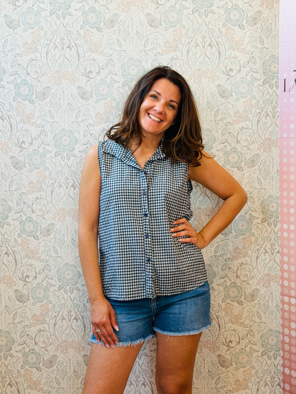 Camicia Senza Maniche Vichy