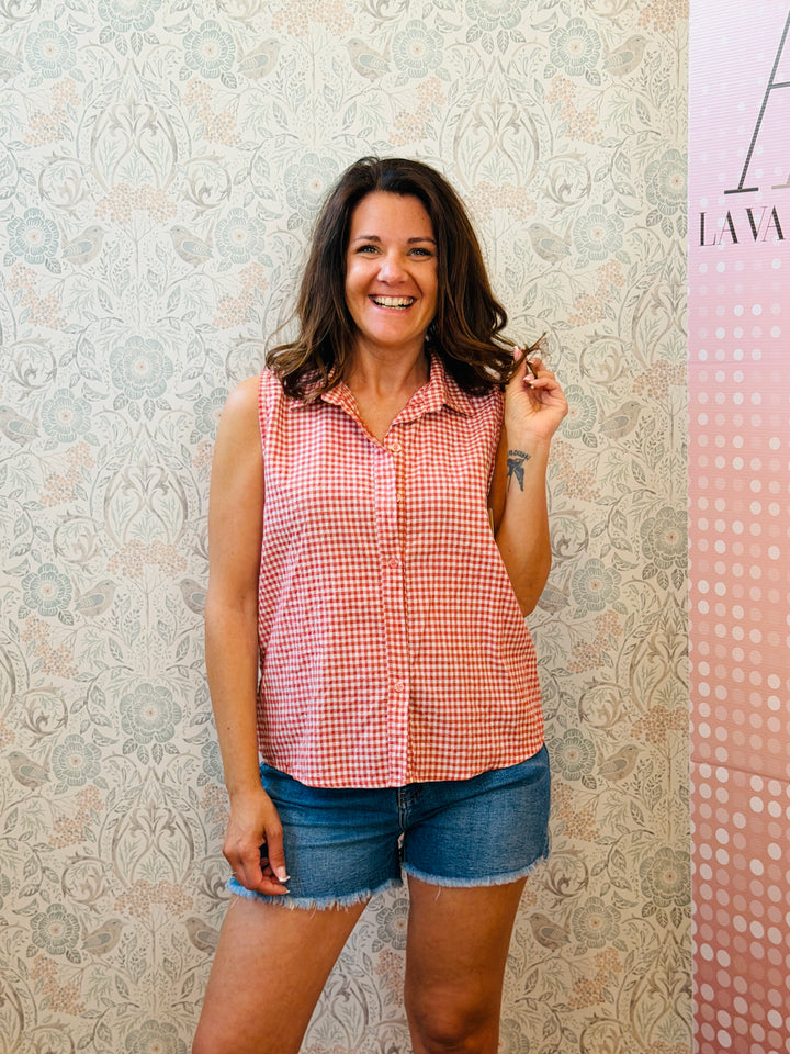 Camicia Senza Maniche Vichy