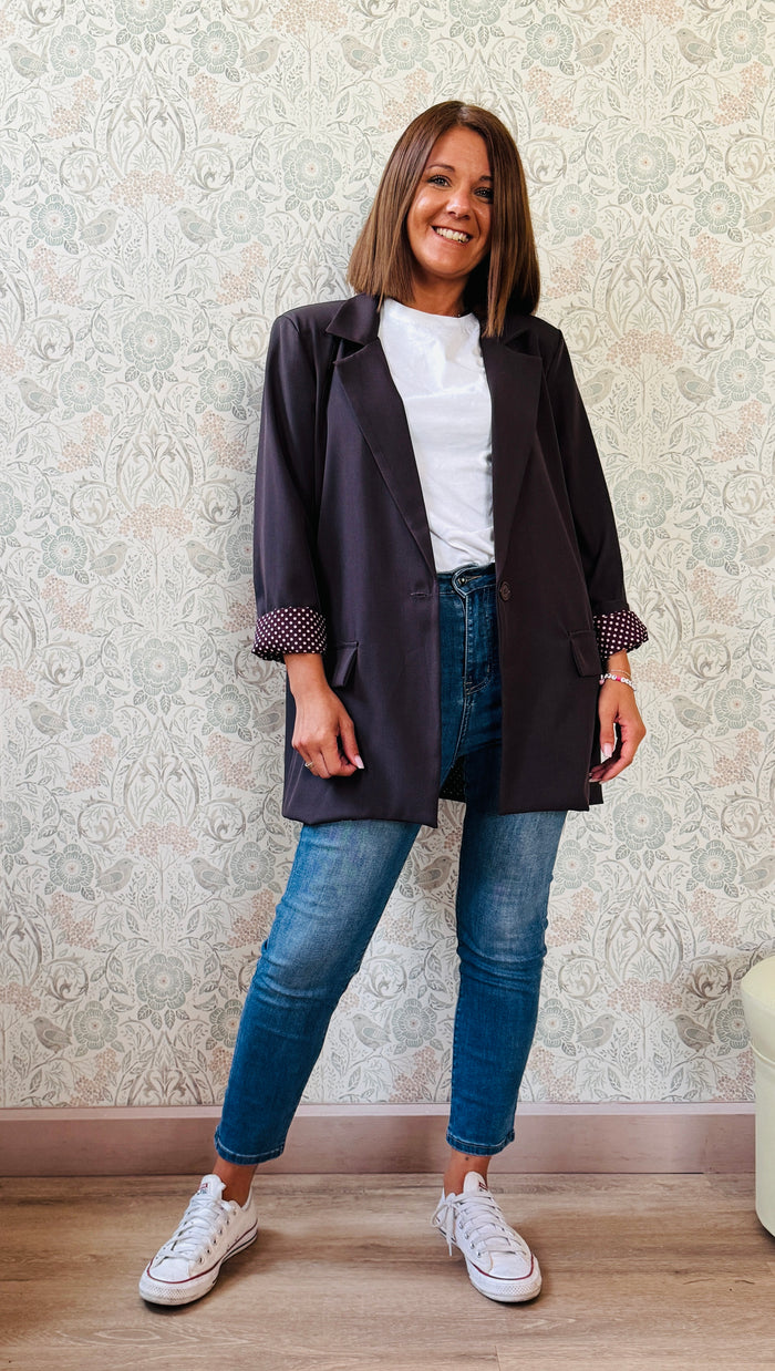 la valigia a pois blazer liquirizia fall