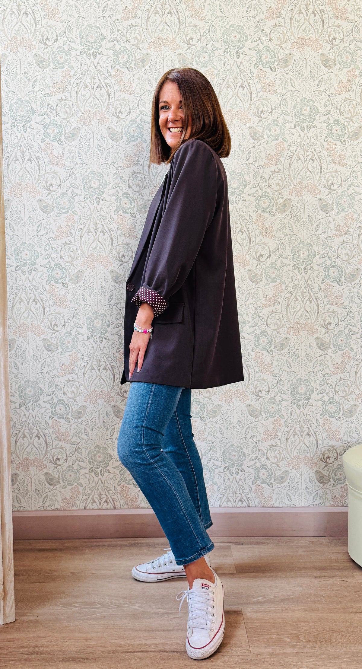 la valigia a pois blazer liquirizia fall