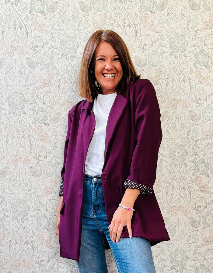 la valigia a pois blazer liquirizia fall