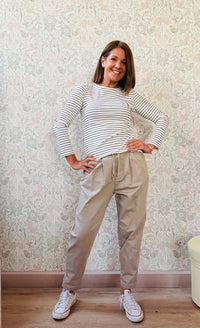la valigia a pois Pantalone Baggy Cappuccino 