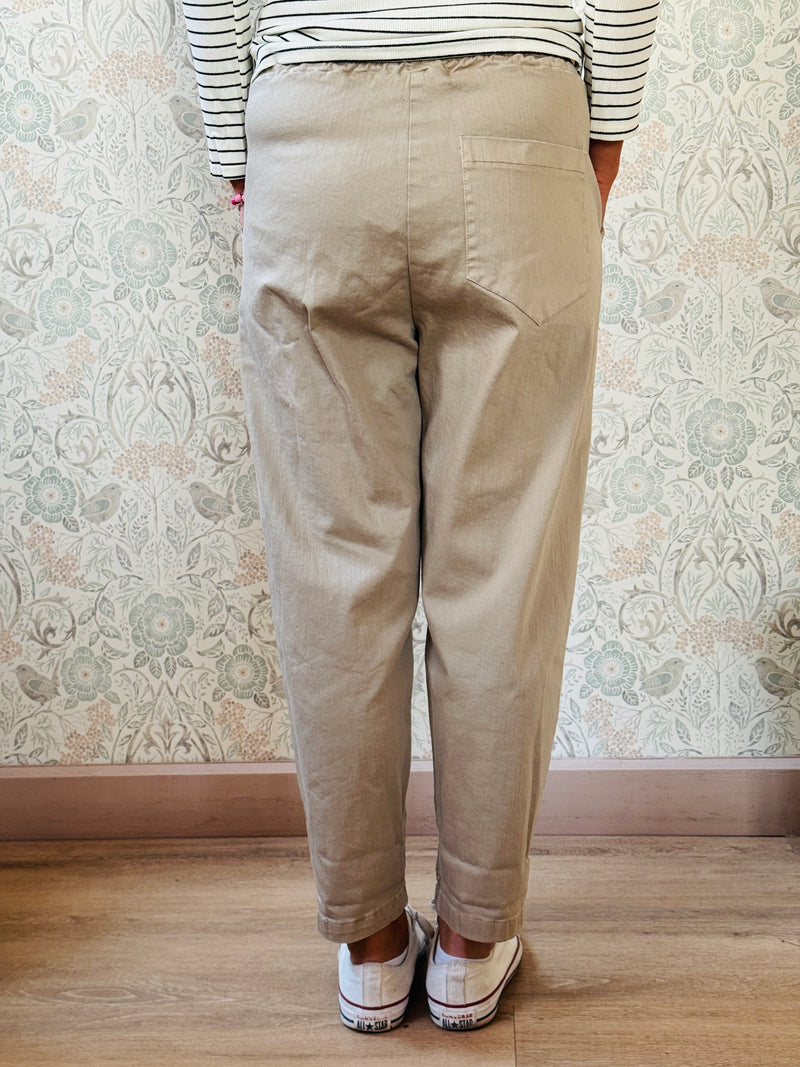 la valigia a pois Pantalone Baggy Cappuccino 