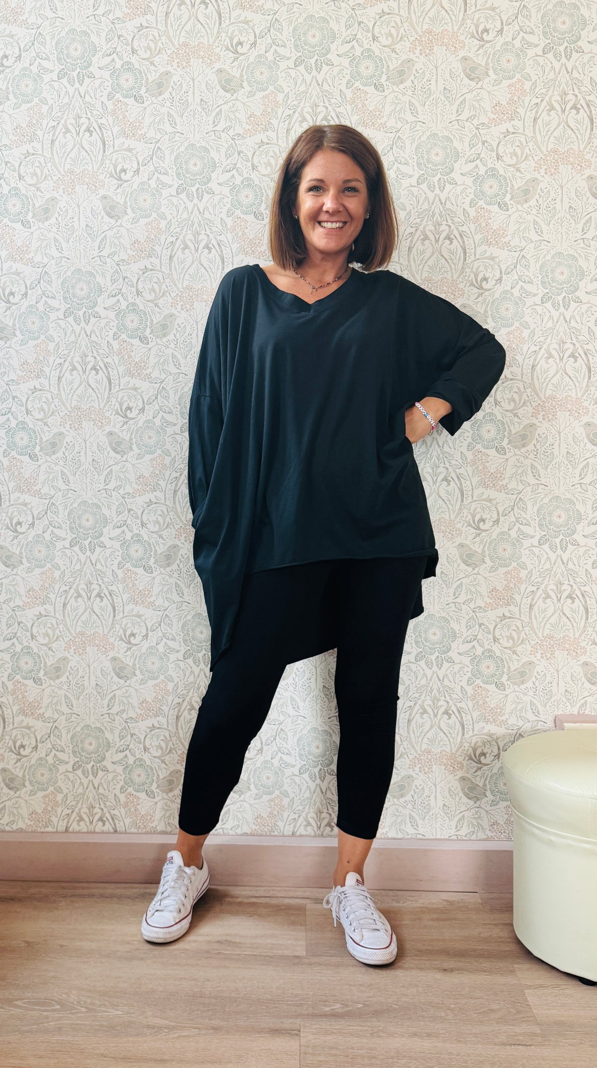 la valigia a pois T-shirt Super Oper Manica Lunga Adele