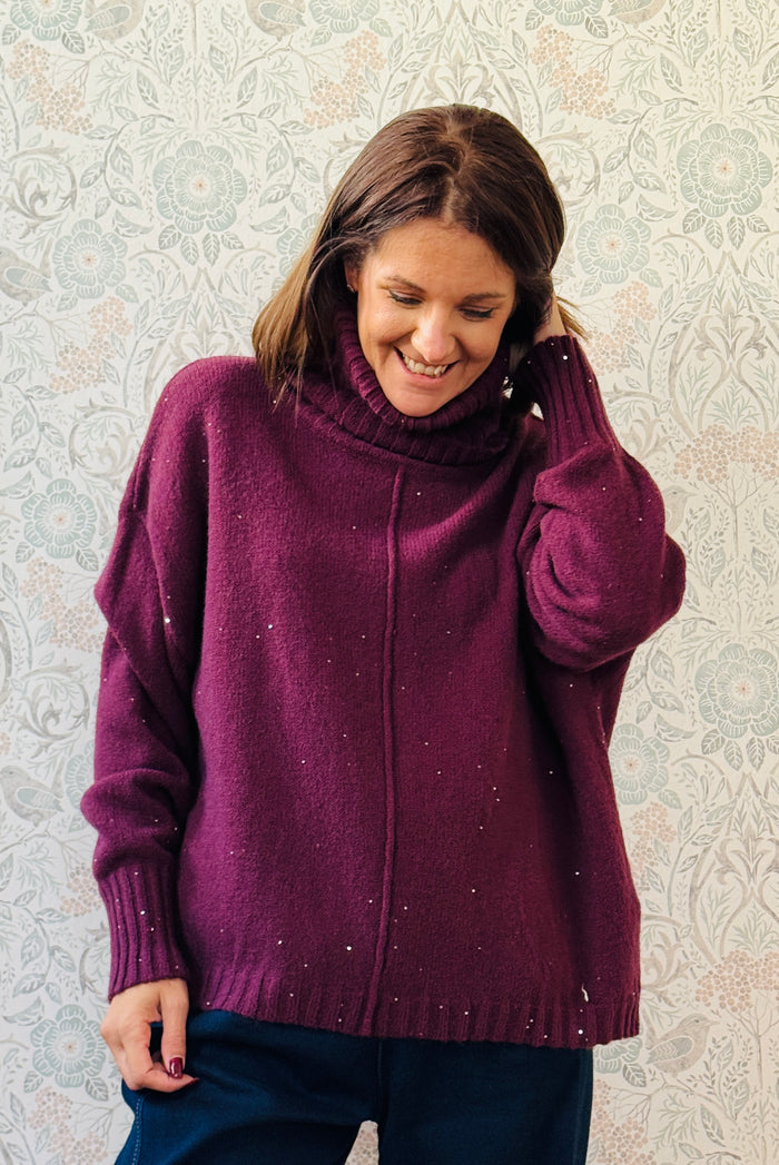 LVP Maglione Collo Alto Amarena
