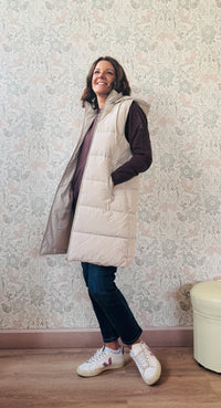 Smanicato Lungo Piumino Beige