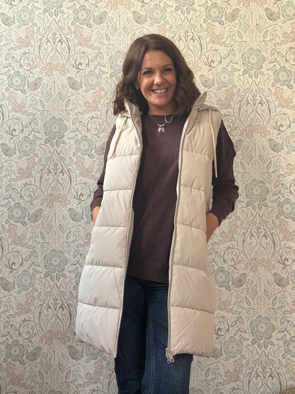 LVP Smanicato Lungo Piumino Beige