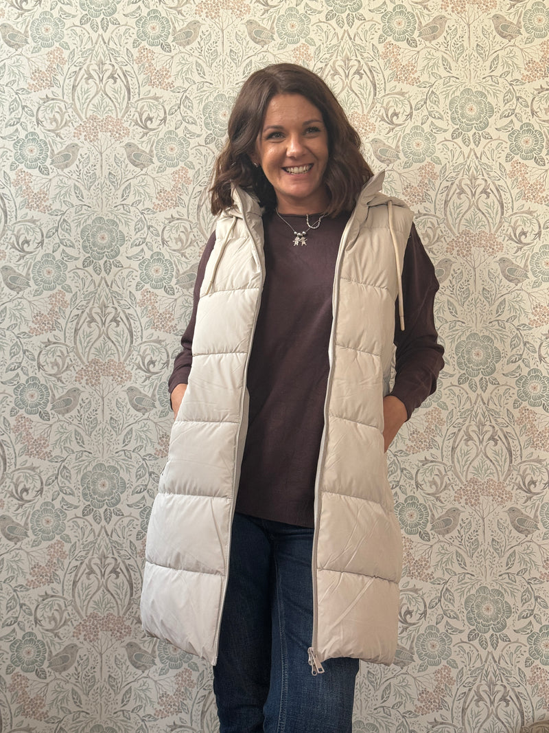 LVP Smanicato Lungo Piumino Beige