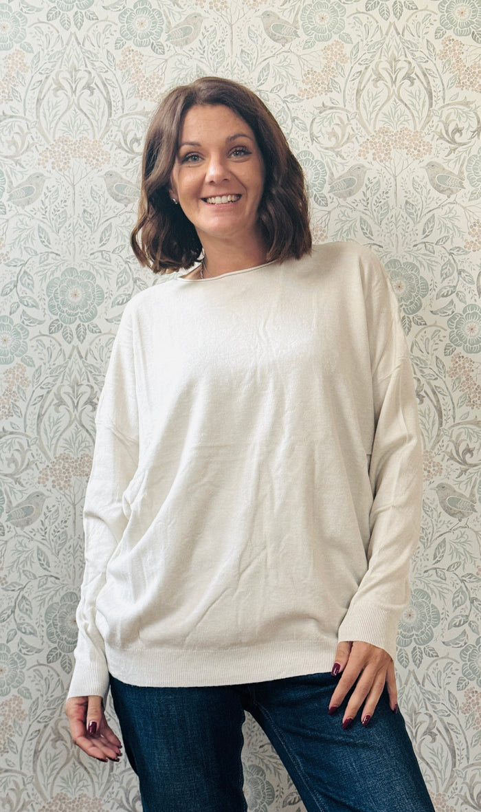 Maglione Scollo Tondo Over