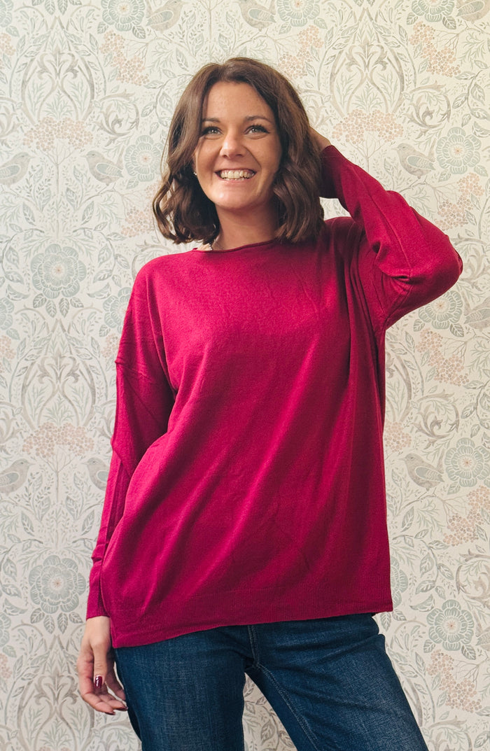 Maglione Scollo Tondo Over