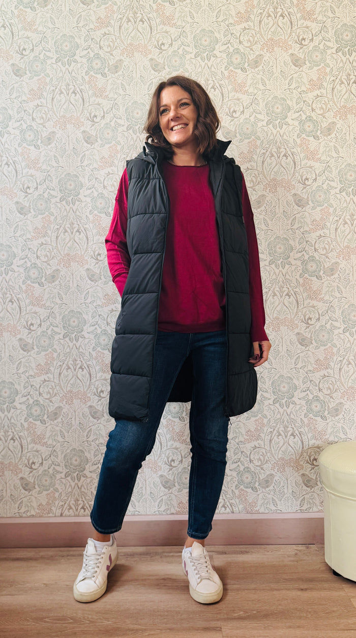 LVP Smanicato Lungo Piumino Nero