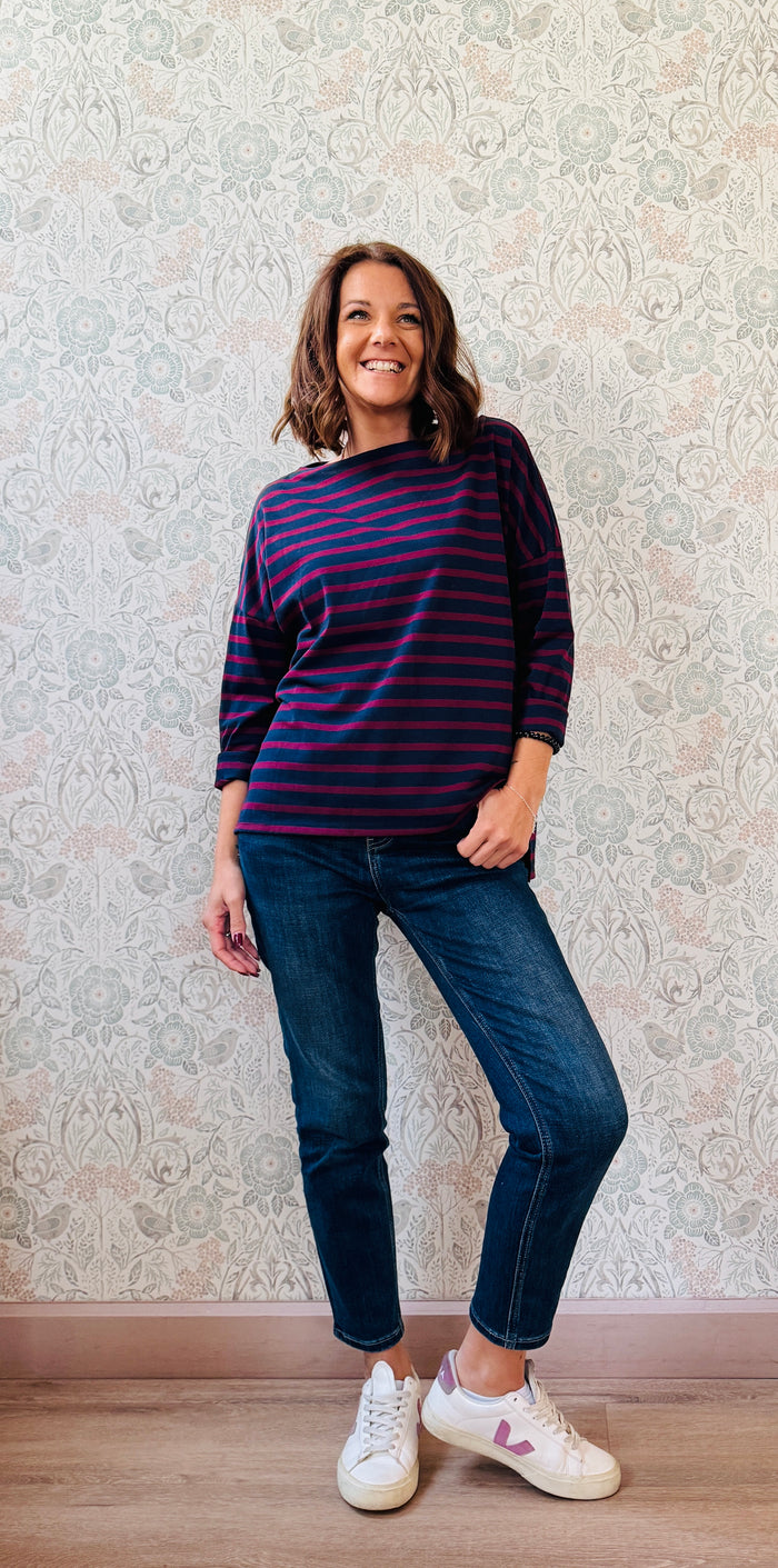 T-shirt Manica Lunga Gemma Righe