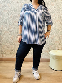 la valigia a pois Camicia Righe Curvy