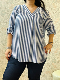 la valigia a pois Camicia Righe Curvy