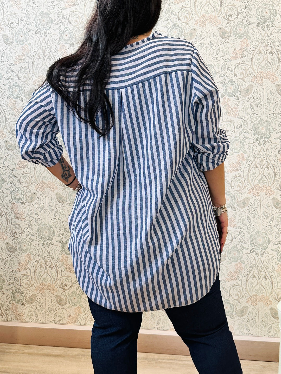 la valigia a pois Camicia Righe Curvy