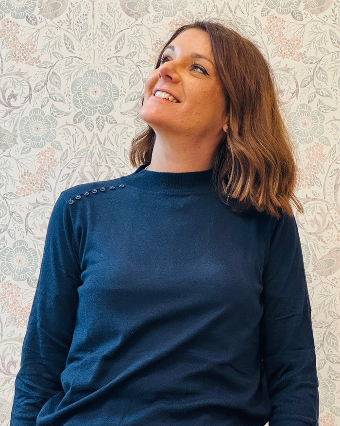 Maglione Bodycon Velo Bottoncini