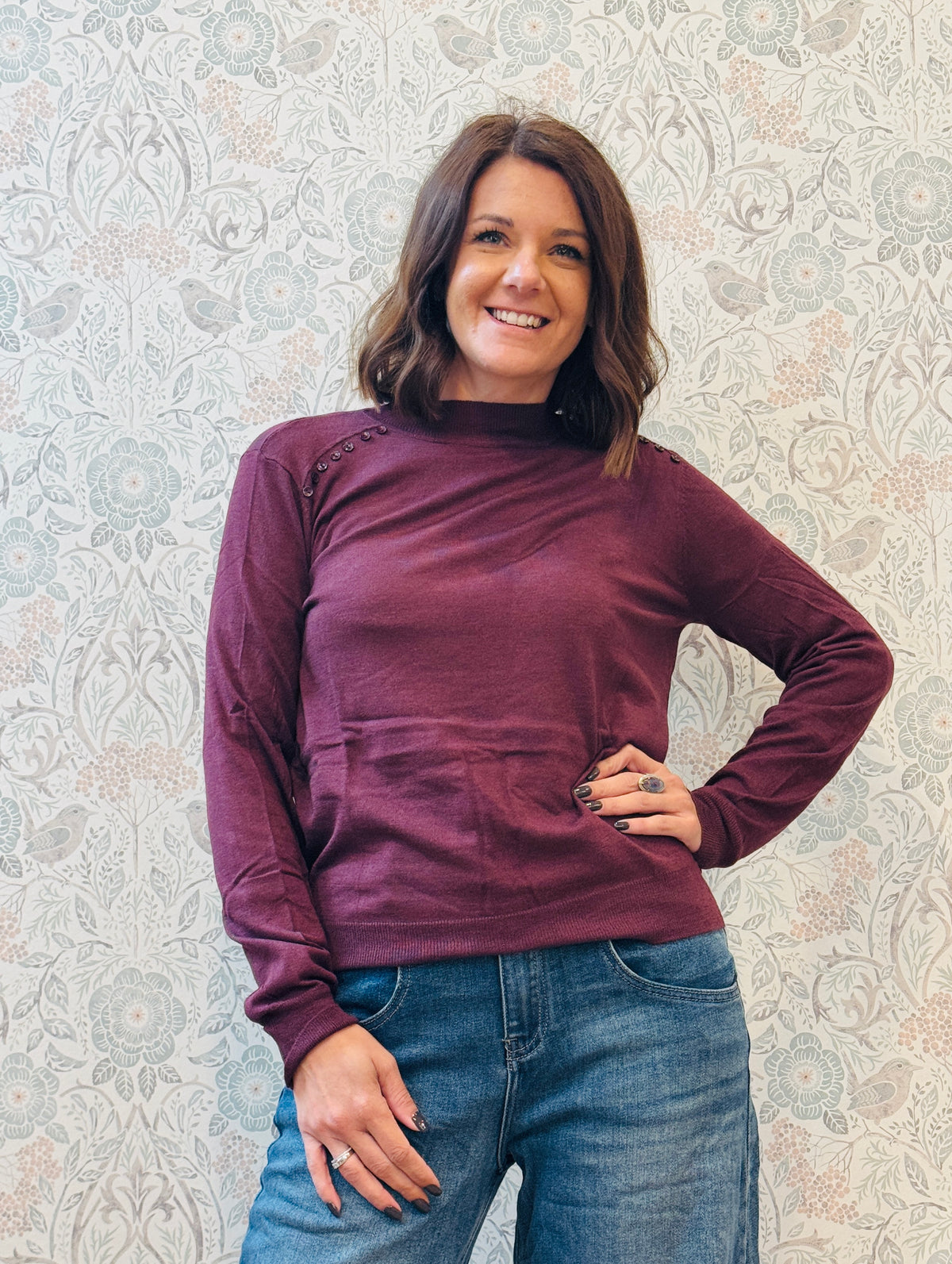 Maglione Bodycon Velo Bottoncini