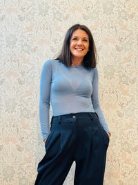 T-shirt manica lunga Bodycon Barchetta