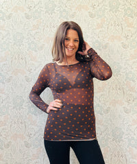 T-shirt Manica Lunga Bodycon Big Pois