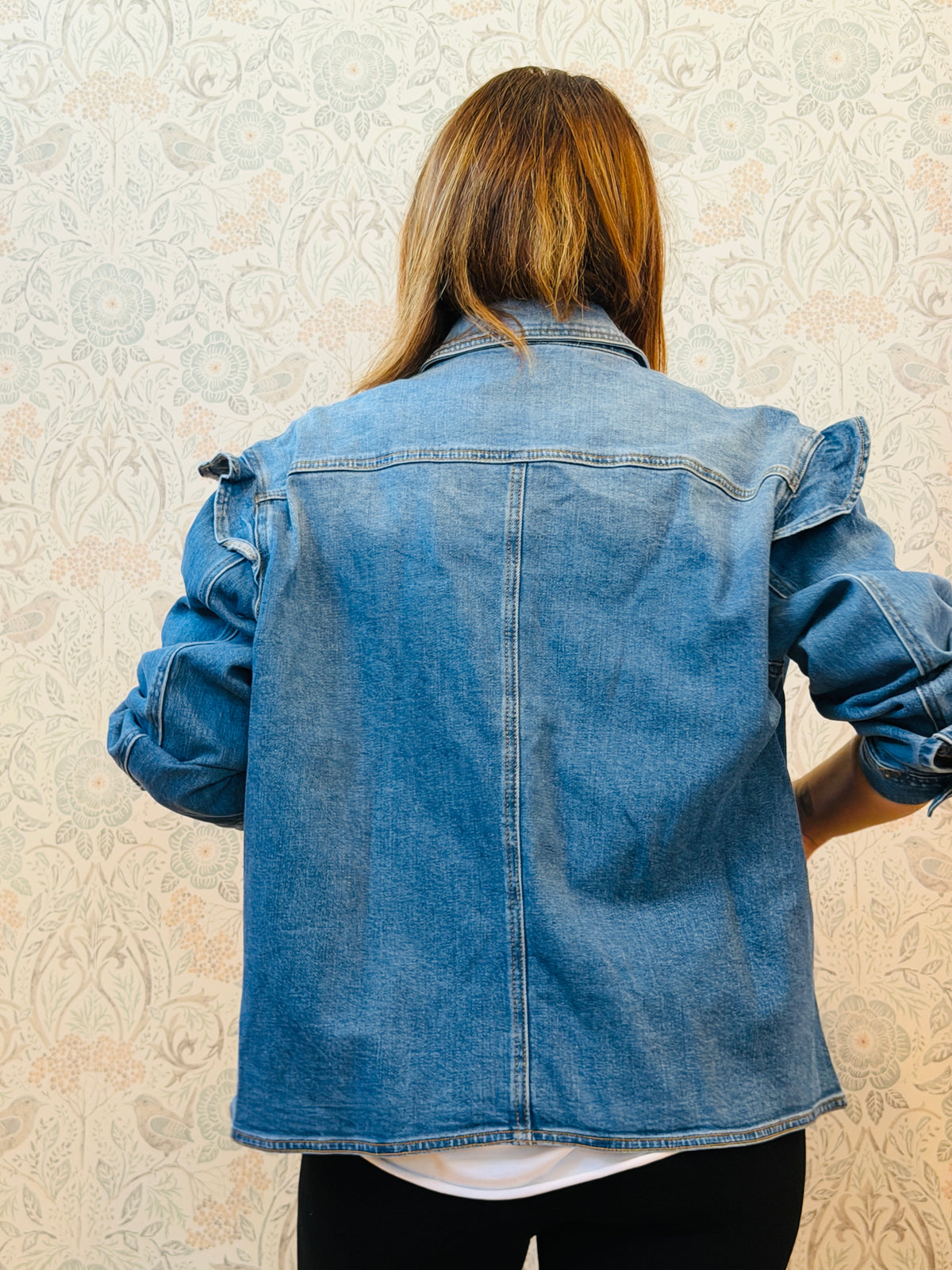 Camicia Volant Blu Jeans