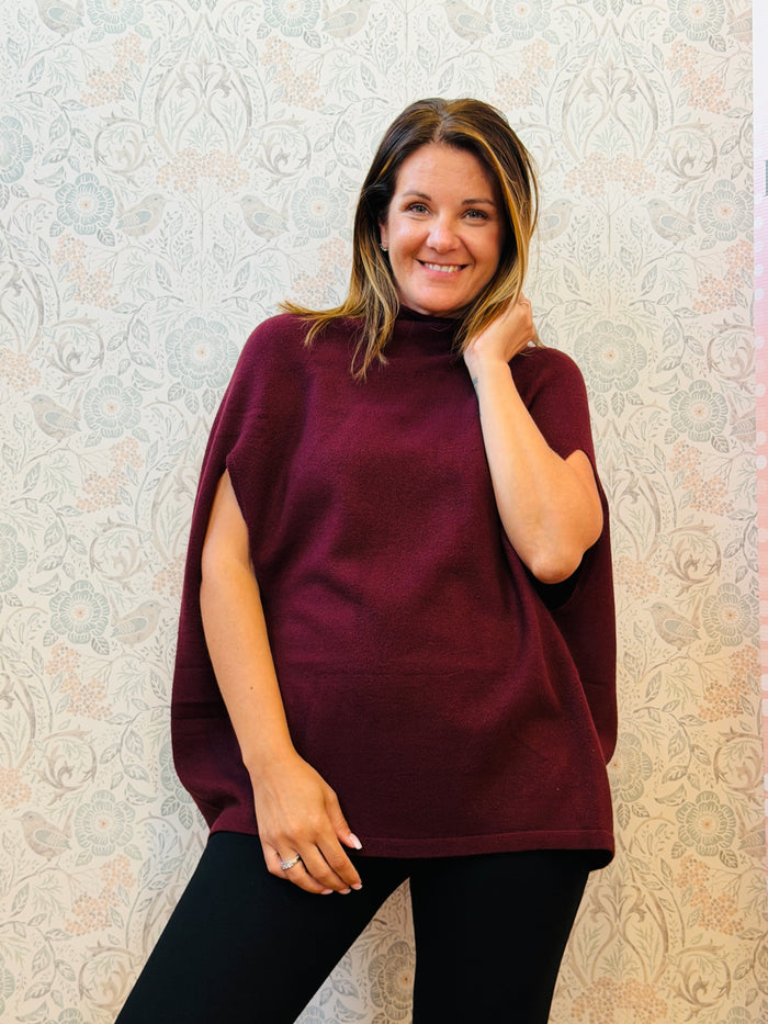 Maglione Poncho Senza Maniche