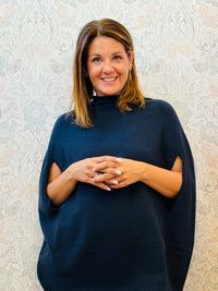 Maglione Poncho senza maniche