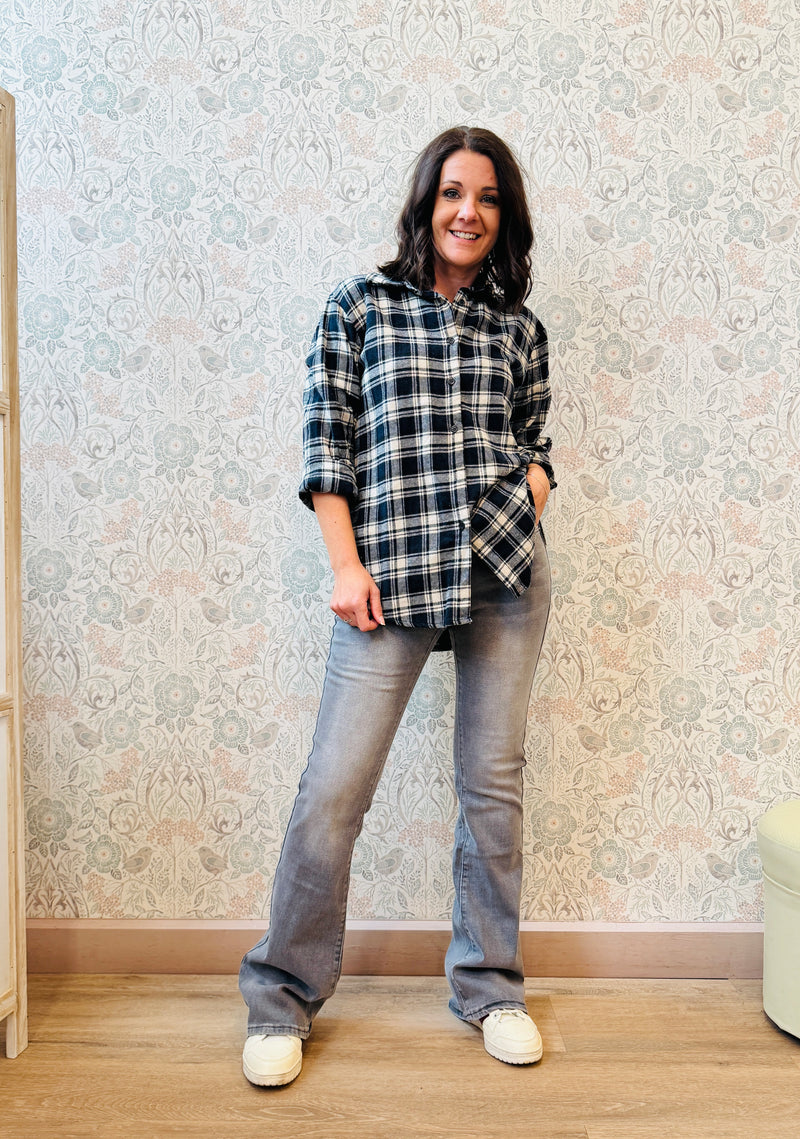 Jeans Flare Grigio 9088