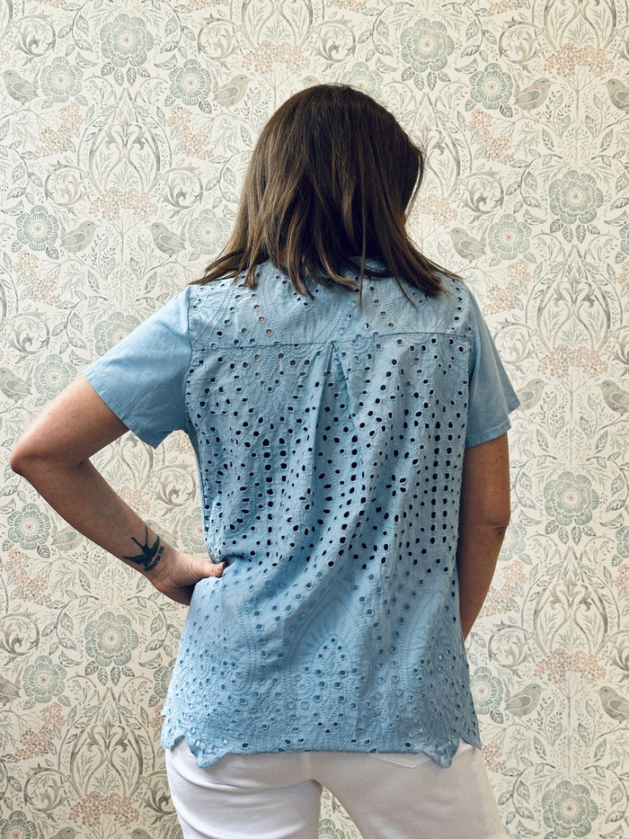 la valigia a pois T-shirt Manica Corta Ricami