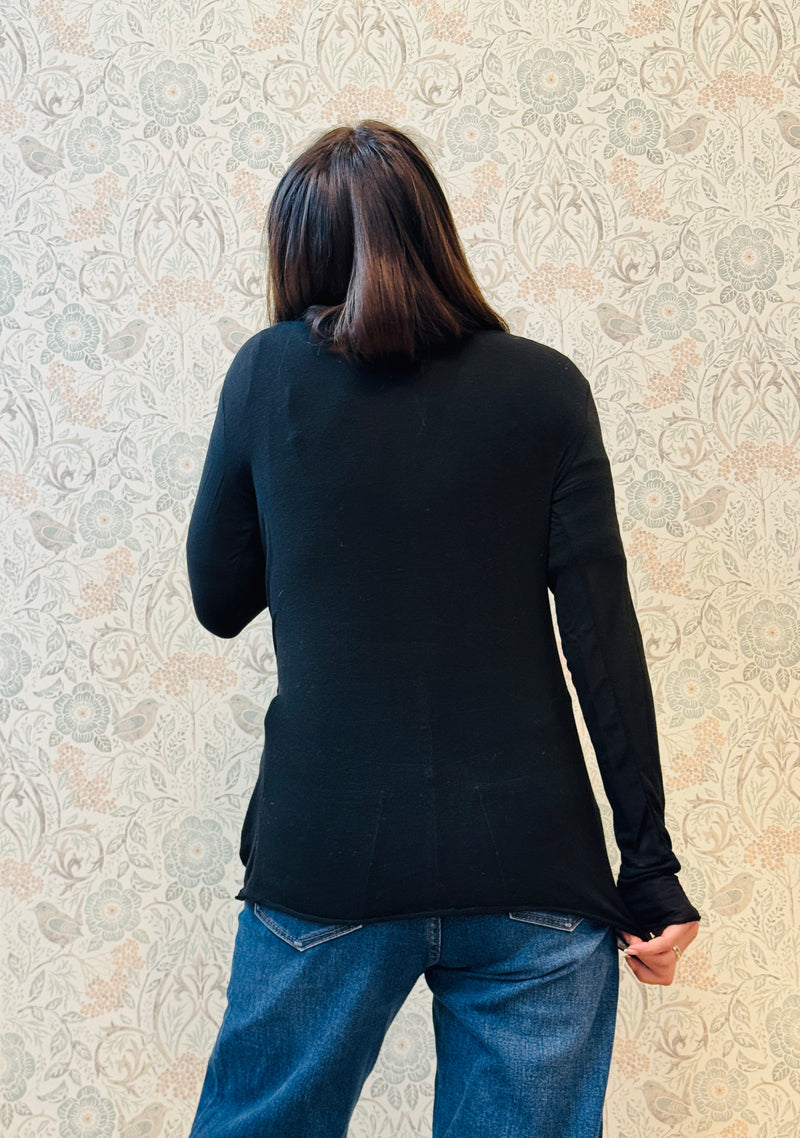 T-shirt manica lunga Bodycon Barchetta Over