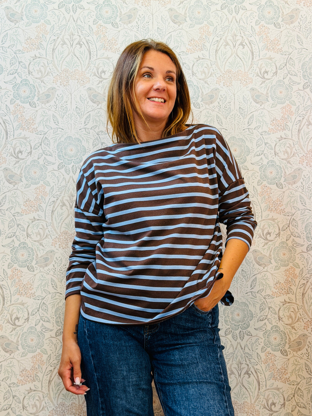 T-shirt Manica Lunga Gemma Righe